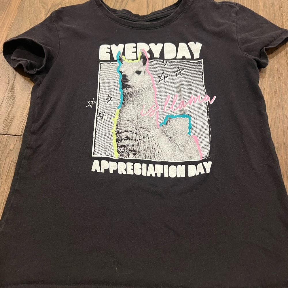 Everyday is llama APPRECIATION DAY Kids Graphic Tee Girls M (8) Girls